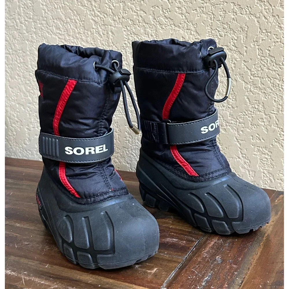 Sorel Toddler Boys Snow Boots Size 9 Waterproof Insulated Removable Liners